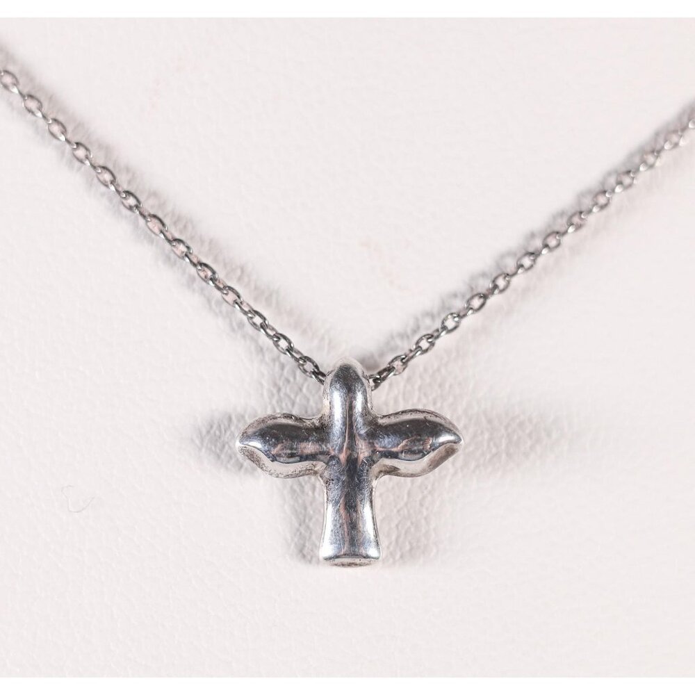 Tiffany & Co. Necklace Retired Peace Dove or Cross Pendant 16" Chain